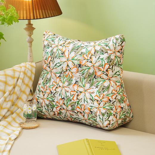 水彩玉兰系列沙发腰靠靠垫沙发飘窗软包靠背榻榻米高级感腰靠垫卧室可拆洗 商品图2