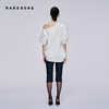 MARKGONG 2025春夏新款 白色狗狗斜开肩T恤 商品缩略图2
