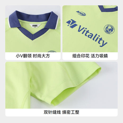 男女童翻领SORONA凉感短袖上衣夏季新款安奈儿童装实体店同款AM521622 商品图4