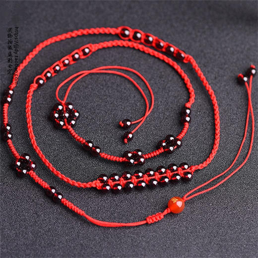 【女性之力❗石榴石编织腰链】古老文化纯手工编织 ，圆润饱满美观高雅，红玛瑙生肖本命年红绳腰链蛇年QQ 商品图3