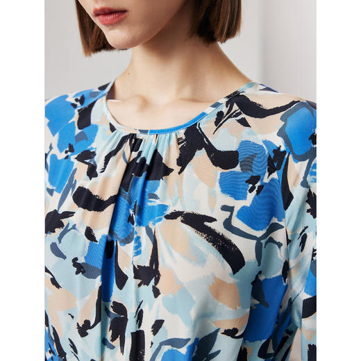 丁摩 印花单层双绉100%桑蚕丝裙MH-022-07 商品图3