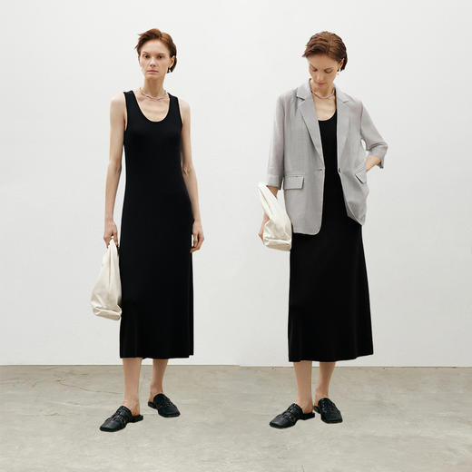 【商场同款】麦檬夏宽肩带遮肉舒适针织连衣裙5F4192661 商品图3