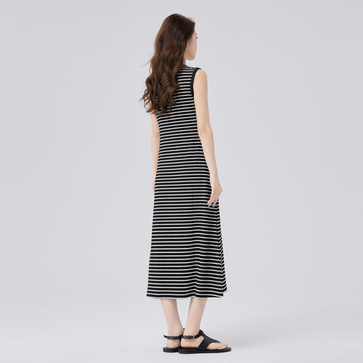 【商场同款】伊芙丽撞色通勤百搭简约条纹连衣裙2024秋1F4591881 商品图3