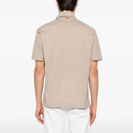 ZEGNA 杰尼亚 男士棉质短袖polo衫 浅棕色 UF392A9 F752 N02 商品图1