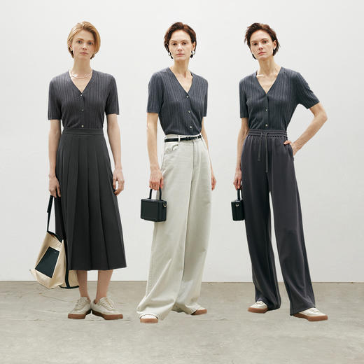 【商场同款】麦檬夏干爽亚麻质感亮丝套头毛衫5F4331411 商品图2