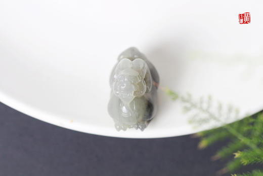 和田墨玉青花【貔貅】吊坠  配精美挂绳 商品图4