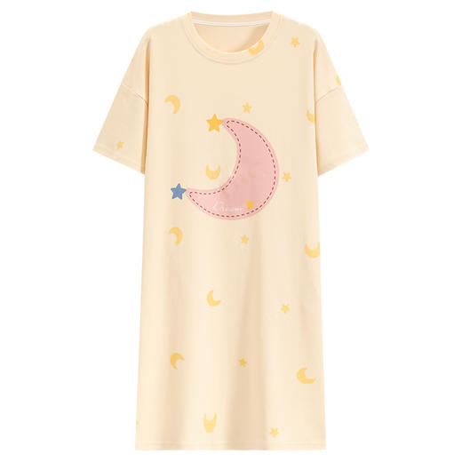 纯棉睡裙女夏季2025新款夏天睡衣短袖薄款甜美风少女连衣裙子圆领学生睡衣 商品图4