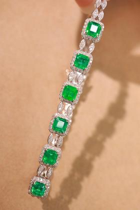 2.75ct刻面祖母绿手链