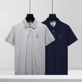 男装新款极简高级质感夏季翻领短袖刺绣商务休闲polo衫上衣  YH-BLC5162*