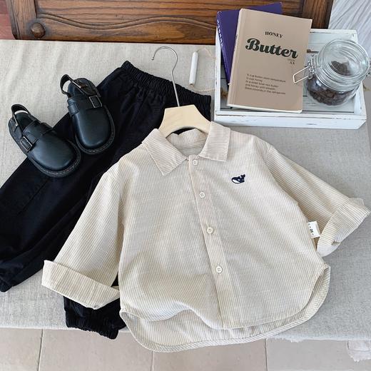 【YW】无忧购童装小鱼刺绣开衫长袖儿童衬衫G0326(截单后7天发货) 商品图4