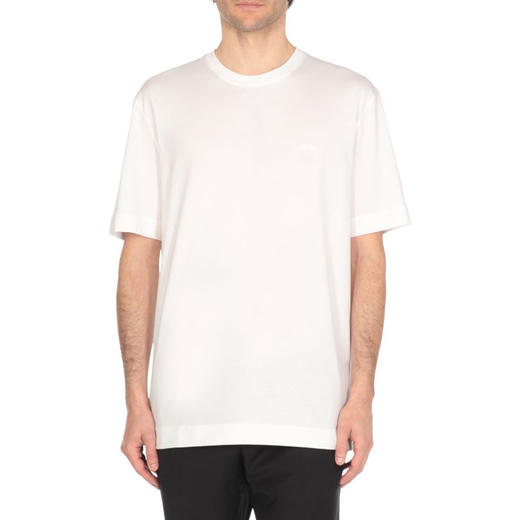 ZEGNA 杰尼亚 男士字母徽标刺绣棉质圆领短袖T恤 白色 UF360A9 F765 N00 商品图1