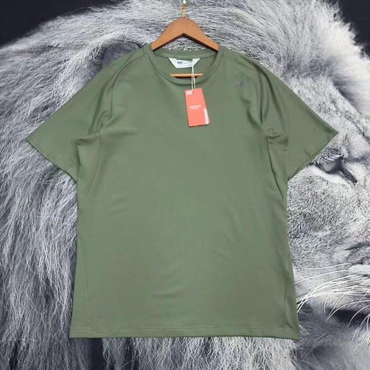 正品 HELLY HANSEN/HH 25夏新男日常休闲运动防晒速干凉感弹力短袖T恤, 黑色 绿色 M-XXL 商品图1