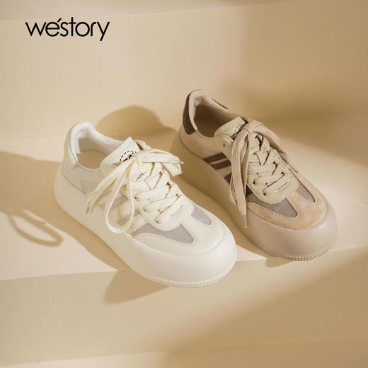 Westory2025年春季网纱镂空运动鞋板鞋系带深口鞋S25AM59431 商品图0