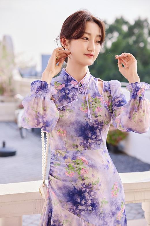 Le Malene 露肩盘扣修身鱼尾连衣裙 19908 商品图1