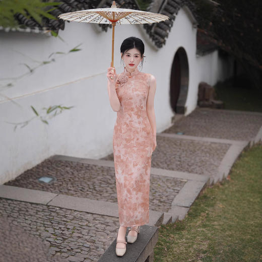 玫瑰修身日常走秀气质独特无袖旗袍XL1326 商品图4