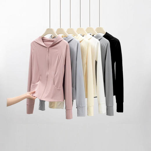 新款口袋防晒衣女夏季修身运动服外套修身上衣防紫外线防晒服爆款 商品图3