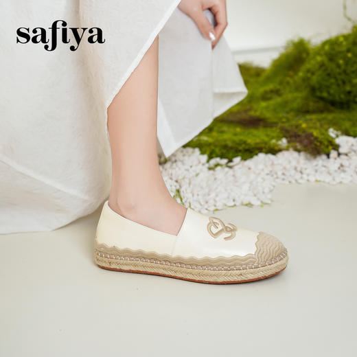 预售10天发|Safiya/索菲娅春新款编织复古百搭厚底懒人休闲渔夫鞋SFD1112235 商品图3