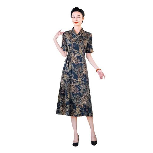 HQ-A018单层夏季新款修身显瘦遮肚收腰日常可穿优雅女改良旗袍连衣裙 商品图4