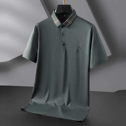 【桑蚕丝】【冰丝】【DWN】大依优型大码男装短袖POLO衫T恤加肥加大宽松休闲冰丝打底夏季胖子男士上衣 商品图5