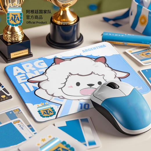 【官方正版】阿根廷国家队 | 小羊咩西蓝白条纹可爱橡胶电脑笔记本鼠标垫 商品图1