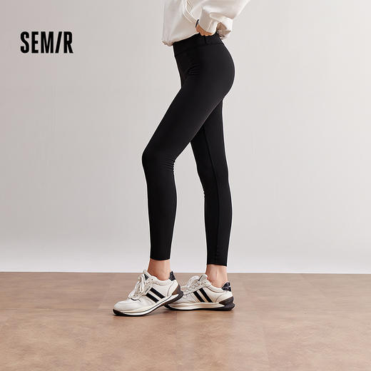 森马休闲裤女修身磨毛小脚裤秋季新款显腿长九分鲨鱼裤小个子 商品图0