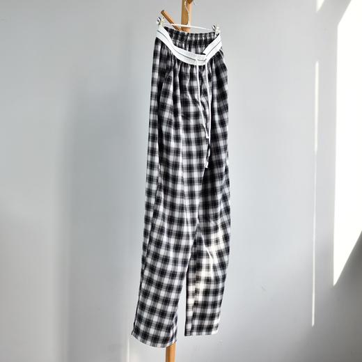 百媚生 抽绳复古宽松慵懒长阔腿休闲裤子C357 商品图1