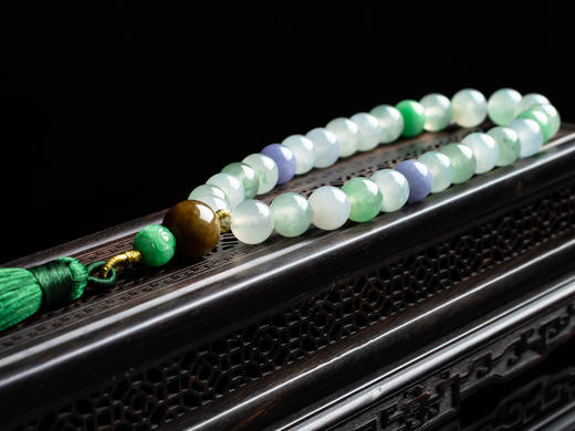 XY0161多彩翡翠手串手持佛珠 商品图4