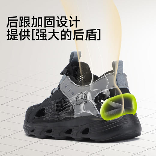 B.Duck小黄鸭童鞋男童运动鞋夏季儿童网面鞋女童轻便透气26-33 B2686823 商品图4