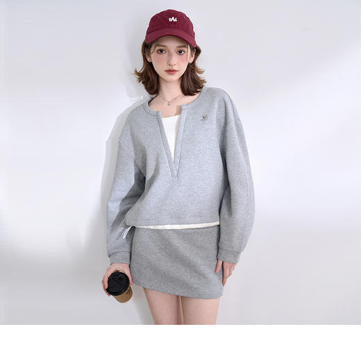 活力优雅运动休闲风套装女假两件上衣搭裤裙两件套V0050109 商品图0