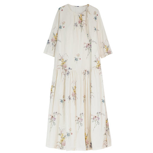 艺术家联名款 牧衣游原创印花匹马棉连衣裙国画设计感长裙 梦银河 商品图4