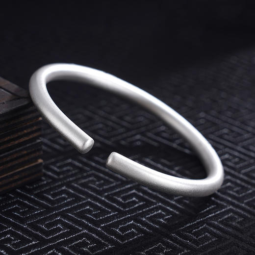 子佩集S999银【闻歌采莲】手工纯银手镯原创设计【55023234】2503 商品图2