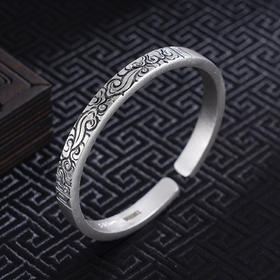 子佩集S999银【祥云万里】手工纯银手镯原创设计【55082251】2503