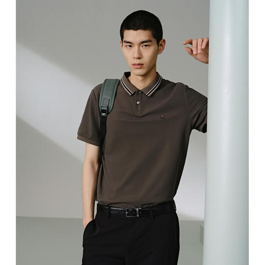 GXG男装 含桑蚕丝polo衫男士 24年夏季热卖翻领T恤G24X242022T恤 商品图2