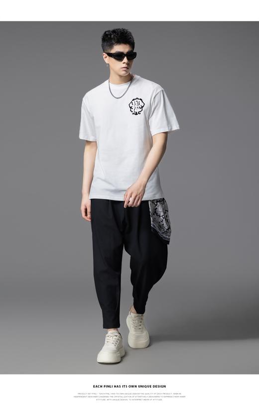 PINLI品立2025夏季新款潮牌短袖T恤字母印花纯棉休闲百搭男体恤衫 BG252111026 商品图8