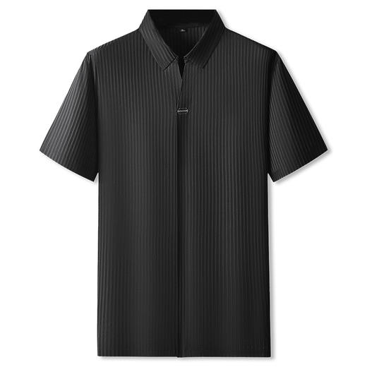 【DPF】大依优型大码短袖POLO衫竖条纹V字翻领半袖体恤衫男大码潮流冰丝上衣胖子夏装 商品图4