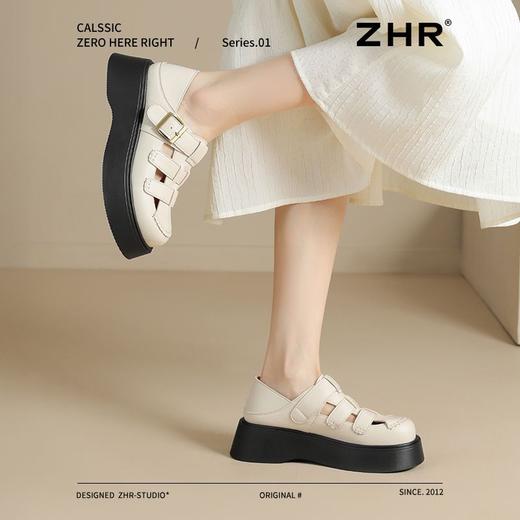 ZHR则则厚底罗马凉鞋女新款夏季包头编织猪笼鞋两穿镂空洞洞鞋女 商品图9