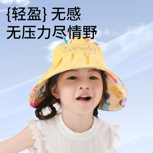 【全脸防晒❗UPF50+空顶贝壳遮阳帽】阻挡阳光照射，羽感轻盈，魔术贴帽围可调，薄款儿童防晒太阳帽可爱男童女童婴儿出游空顶帽QQ 商品图3