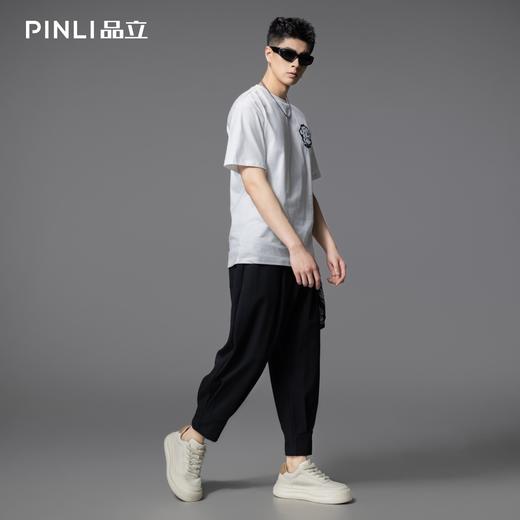 PINLI品立2025夏季新款潮牌短袖T恤字母印花纯棉休闲百搭男体恤衫 BG252111026 商品图2