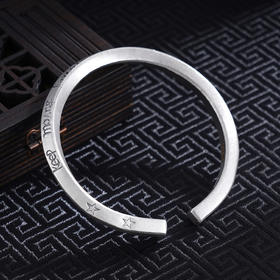 子佩集S999银【坚持不懈】手工纯银手镯原创设计【55075231】2503