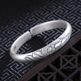 子佩集S999银【芙蓉花海】手工纯银手镯原创设计【55021227】2503