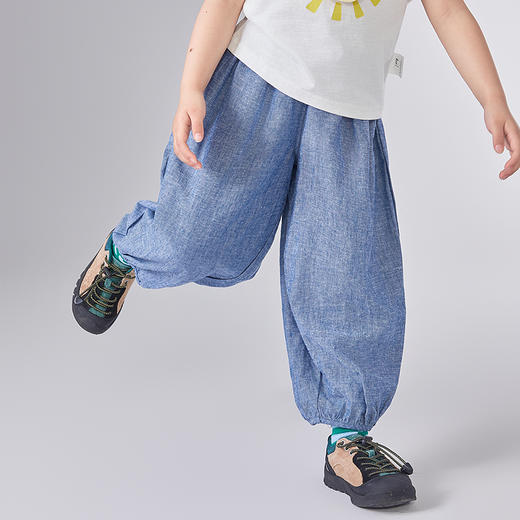 笛莎Deesha 童装女童裤子2025夏新款女童宽松舒适防蚊萝卜裤 商品图1