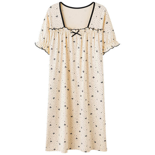 新款睡衣女夏季短袖睡裙连体短裙家居服薄款甜美可爱居家休闲透气2025夏季新款睡衣 商品图4