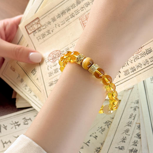 BAOFANDI宝梵迪2025新款春季新品霸王水晶手串 天然黄晶手链情侣款百搭暴富转yun手串BF 商品图4