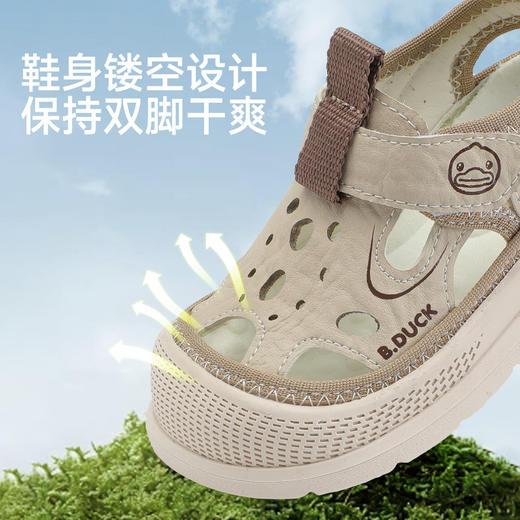 B.Duck小黄鸭童鞋男宝宝学步鞋夏季镂空透气网面儿童凉鞋22-26 B2686881 商品图2