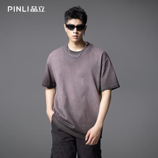 PINLI品立2025夏季新款男士宽松渐变圆领短袖T恤上衣GD252111315 商品图5
