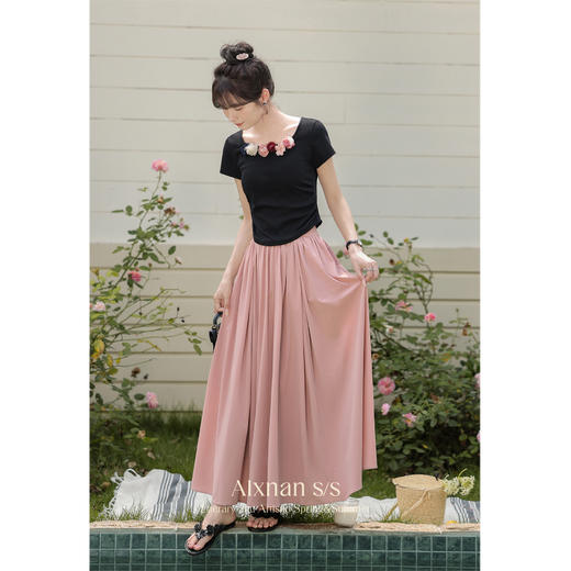 鹿向南「花海之心」时尚显瘦a字半身裙今年夏季流行高腰气质裙子QYM001385 商品图1