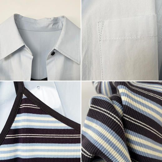 女装翻领长袖衬衫配吊带裙套装-2561S5212022 商品图1