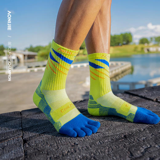 奥尼捷户外运动长筒五指袜速干透气舒适耐磨弹性加压足弓支撑/E4846 商品图4