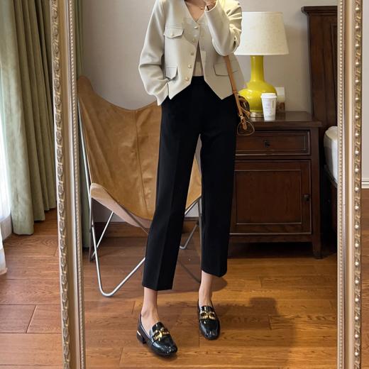 职业西裤！垂坠感窄版干练高腰九分烟管裤2025新款！ 商品图0