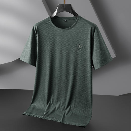 【弹力】【DWN】大依优型大码男装短袖T恤加肥加大宽松休闲冰丝打底夏季胖子男士上衣 商品图4